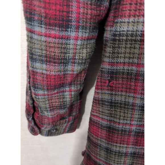 Cherokee Shirt Jacket Men's MEDIUM Quilted Lined Plaid Flannel Shacket w/Pockets - Picture 11 of 16